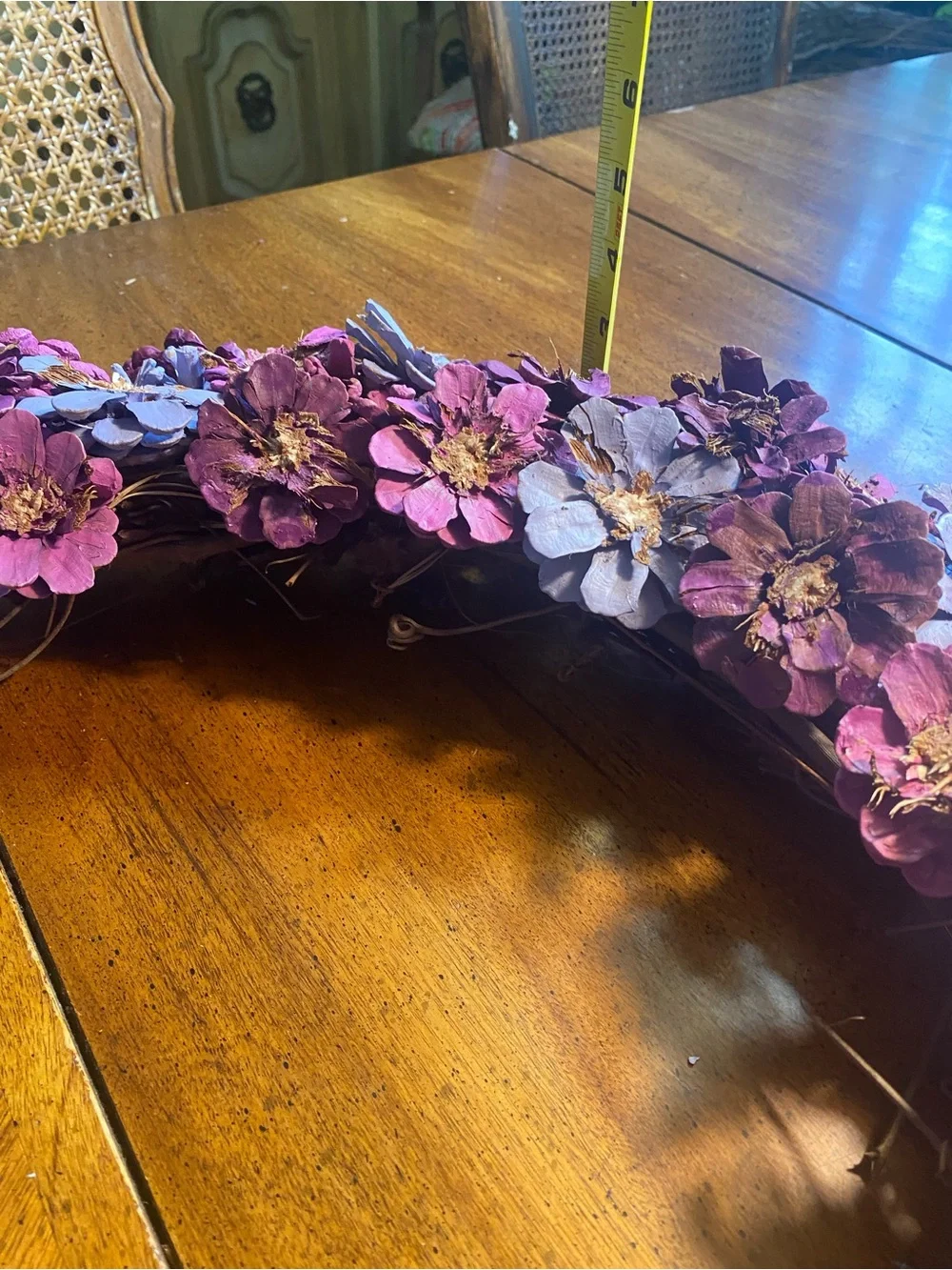 Purple Floral 20” Pinecone Spring/Summer Door Wreath